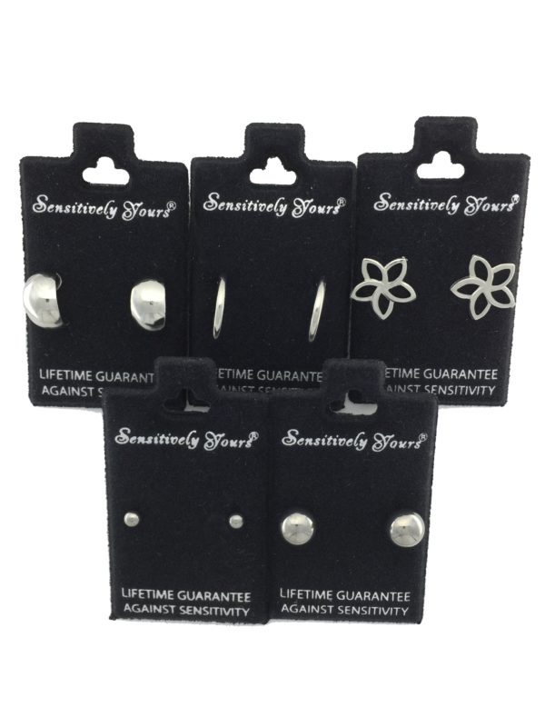 Gift Box of 5 Classic Silver Earrings – GB009