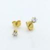 earrings for sensitive ears | 3mm Cubic Zirconia Clear Gold Earrings