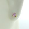 earrings for sensitive ears | 3mm Cubic Zirconia Pink Gold Earrings