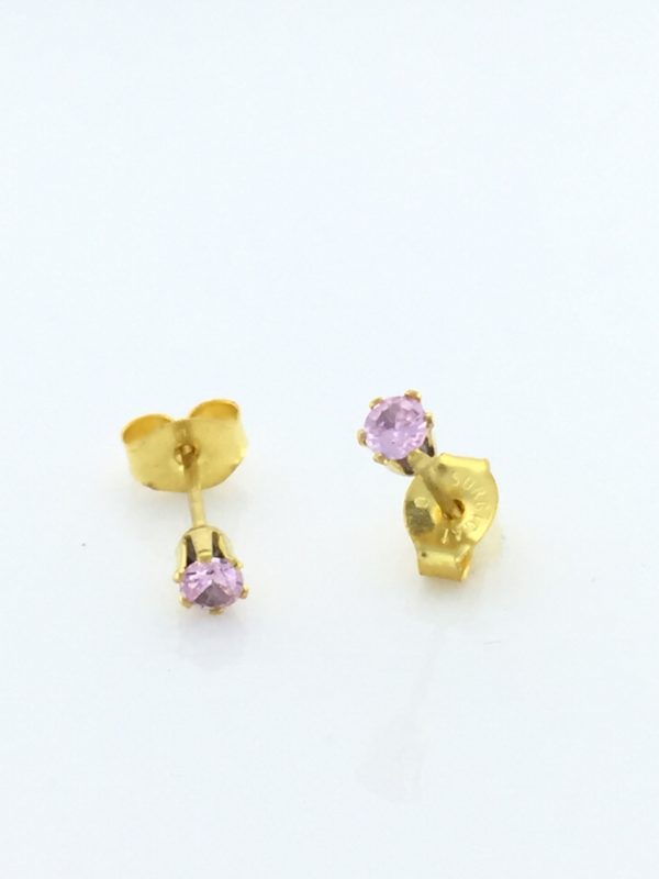 3mm Cubic Zirconia Pink Gold Earrings – JAZ154GP