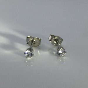 3mm Cubic Zirconia Silver Earrings – JAZ154S