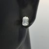 earrings for sensitive ears | 5X3mm Emerald-Cut Cubic Zirconia Silver Earrings