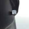 earrings for sensitive ears | 6x6mm Square Cubic Zirconia Silver Earrings