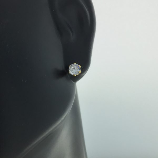 4mm Cubic Zirconia Gold Earrings – JAZ120G