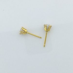 4mm Cubic Zirconia Gold Earrings – JAZ120G
