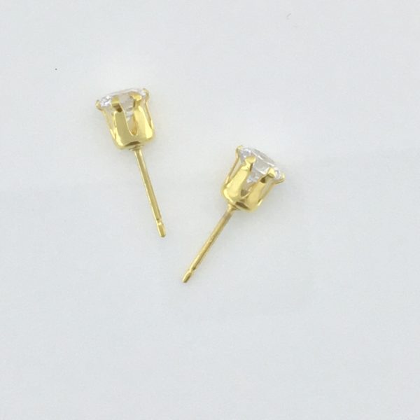 5mm Cubic Zirconia Gold Earrings – JAZ121G