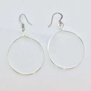 Large Silver Wire Hoop Earrings – JCL077