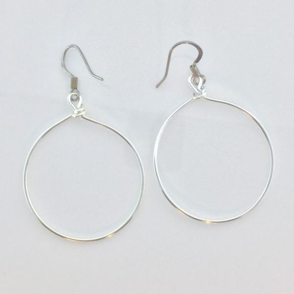 Large Silver Wire Hoop Earrings – JCL077