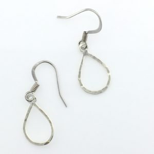 Hammered Silver Teardrop Frame Earrings – JCL078