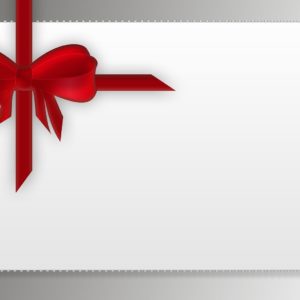 gift card | White with Red Bow Left Corner Gift Card