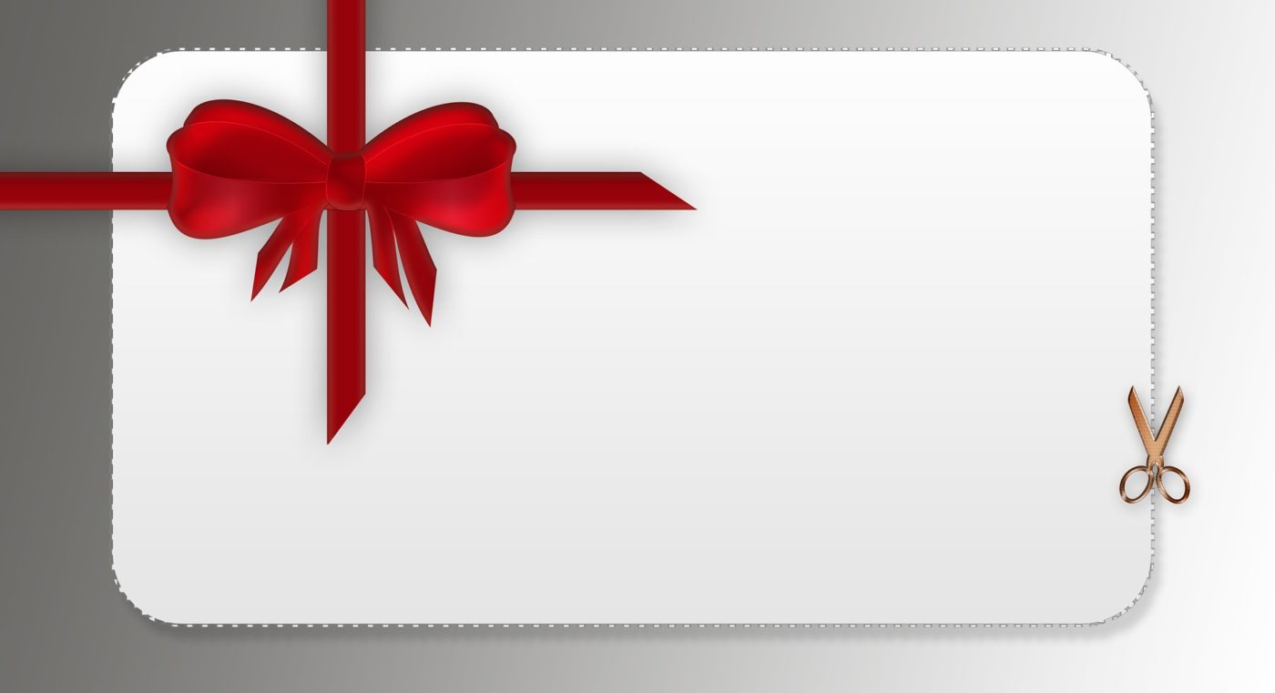 gift card | White with Red Bow Left Corner Gift Card