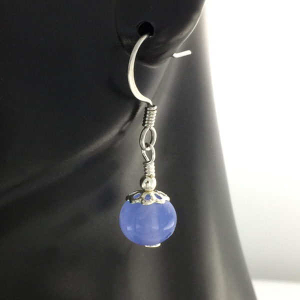 Light Blue Vintage Glass Earrings – JCL083