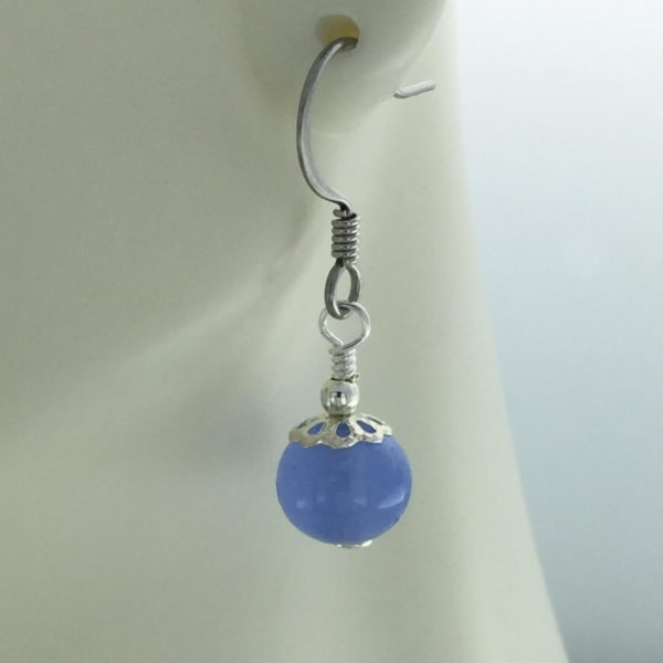 Light Blue Vintage Glass Earrings – JCL083
