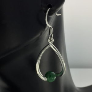 Green Aventurine in Silver Drop Earrings – JCL091