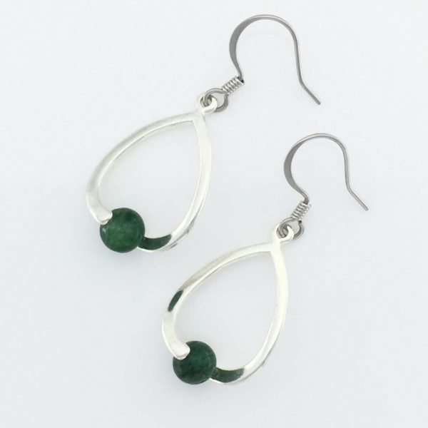 Green Aventurine in Silver Drop Earrings – JCL091