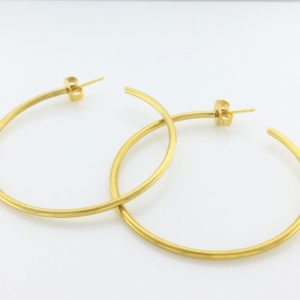 Large Gold Hoop with Post 1-3/4 Inch Earrings – JA290G
