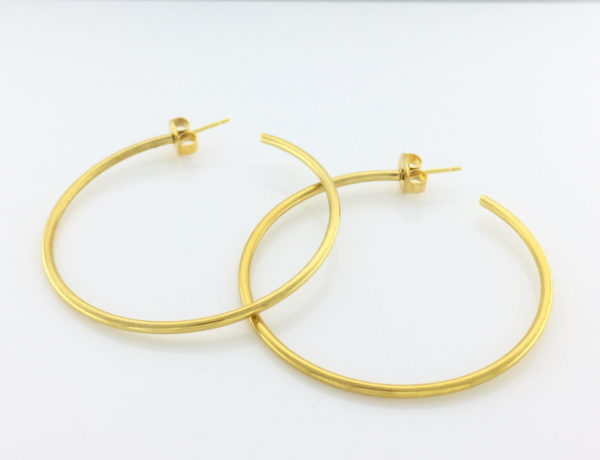 Large Gold Hoop with Post 1-3/4 Inch Earrings – JA290G