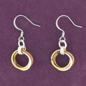 Mobius Earrings, Brass, Copper and Silver – JCL109