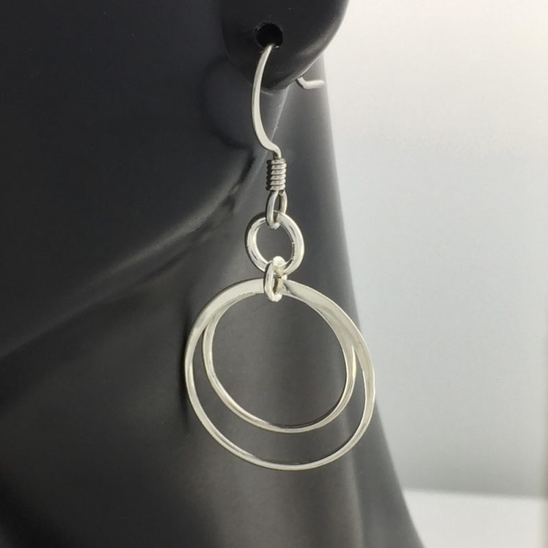 Hand-crafted | Silver Double Hoop Earrings | Sensitively Yours