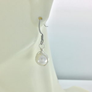 Silver Wire-wrapped Pearl Earrings – JCL113