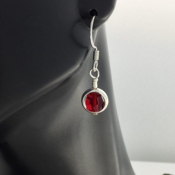 January Birthstone Drop Earrings – Garnet – JCL095