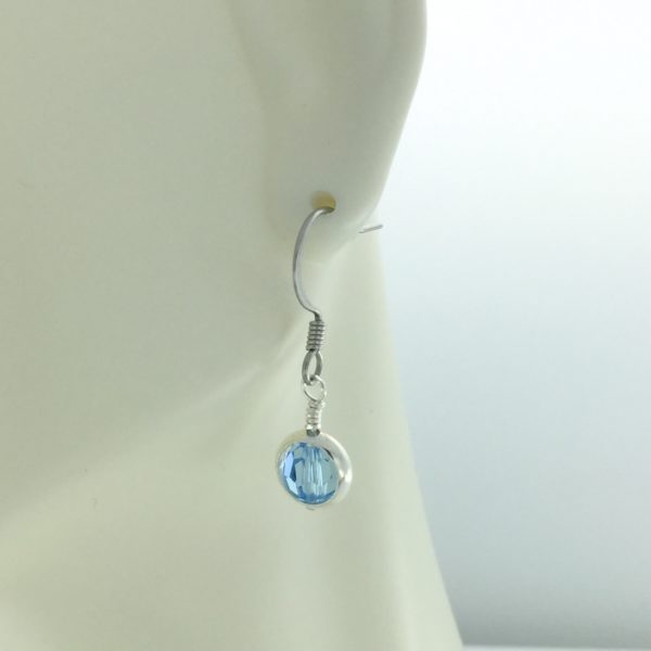 March Birthstone Drop Earrings – Aquamarine – JCL097