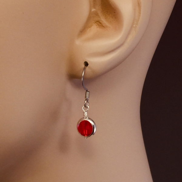 July Birthstone Drop Earrings – Ruby – JCL101