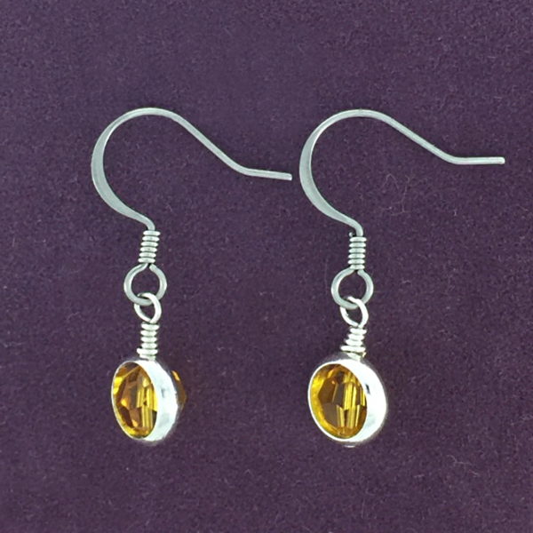 November Birthstone Drop Earrings – Topaz – JCL105