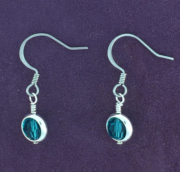 December Birthstone Drop Earrings – Blue Zircon – JCL106