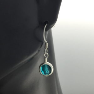 December Birthstone Drop Earrings – Blue Zircon – JCL106
