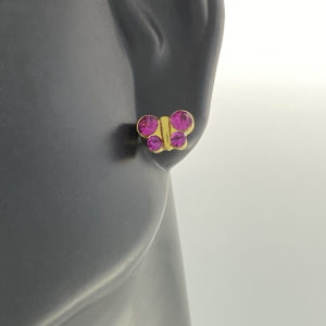 Gold Plated Butterfly Fuschia Earrings – S2023STX