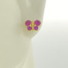 earrings for sensitive ears | Gold Plated Butterfly Fuschia