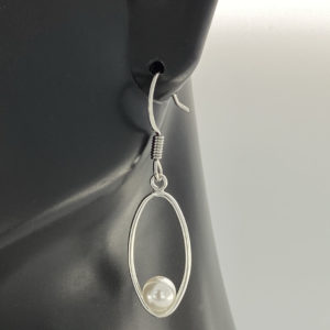 Sterling Silver Drop with Pearl Earrings – JCL137