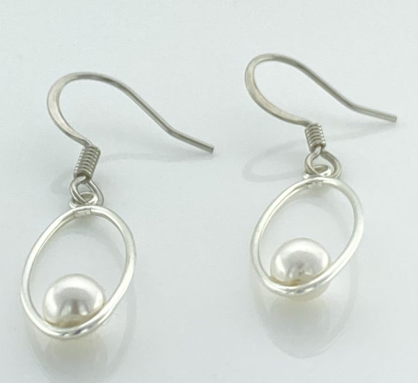 Sterling Silver Drop with Pearl Earrings – JCL137