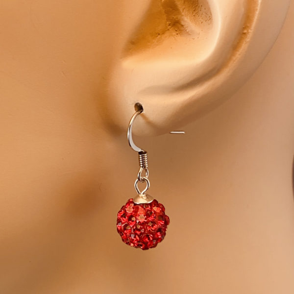Red Sparkle Ball Earrings – JCL147