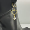 hand made | Gold Heart with Pearl Earrings