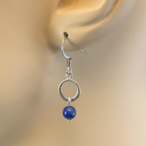 Blue Lapis with Silver Circle Earrings – JCL150