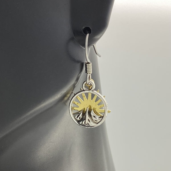Small Mountain Earring with Brass Sun – JCL155