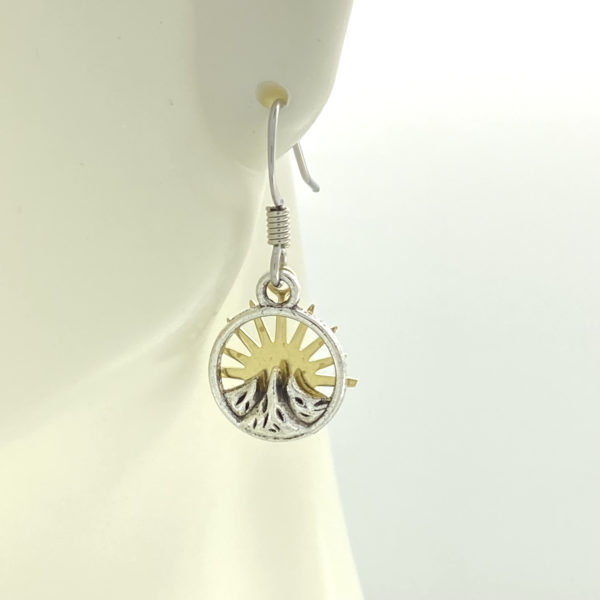 Small Mountain Earring with Brass Sun – JCL155