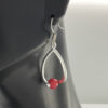 hand made | Red Coral in Silver Drop Earrings