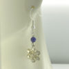 earrings for sensitive ears | Snowflake with Purple Bead Earrings