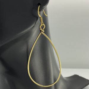 Large Brass Teardrop Wire Earrings – JCL159