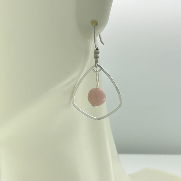 Pink Opal in Silver Frame Earrings – JCL162