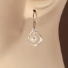 hypoallergenic earrings | Sterling Silver Organic Frame with Pearl Earrings