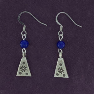 Blue Lapis with Sterling Silver Triangle Charm Earrings – JCL173