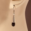 hypoallergenic earrings | Black Onyx Teardrop with Sterling Silver Cone Earrings
