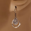 hypoallergenic earrings | Sterling Silver Organic Frame with Sterling Silver Spiral Earrings