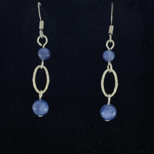 Blue Kyanite with Sterling Silver Oval Earrings – JCL178