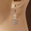 hypoallergenic earrings | Large Snowflake with Crystal Bead Earrings