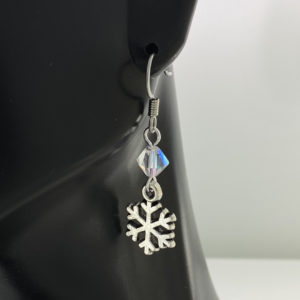 Medium Snowflake with Crystal Bead Earrings – JCL184